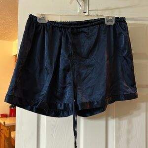 Women’s large pajama shorts navy blue size large silky material